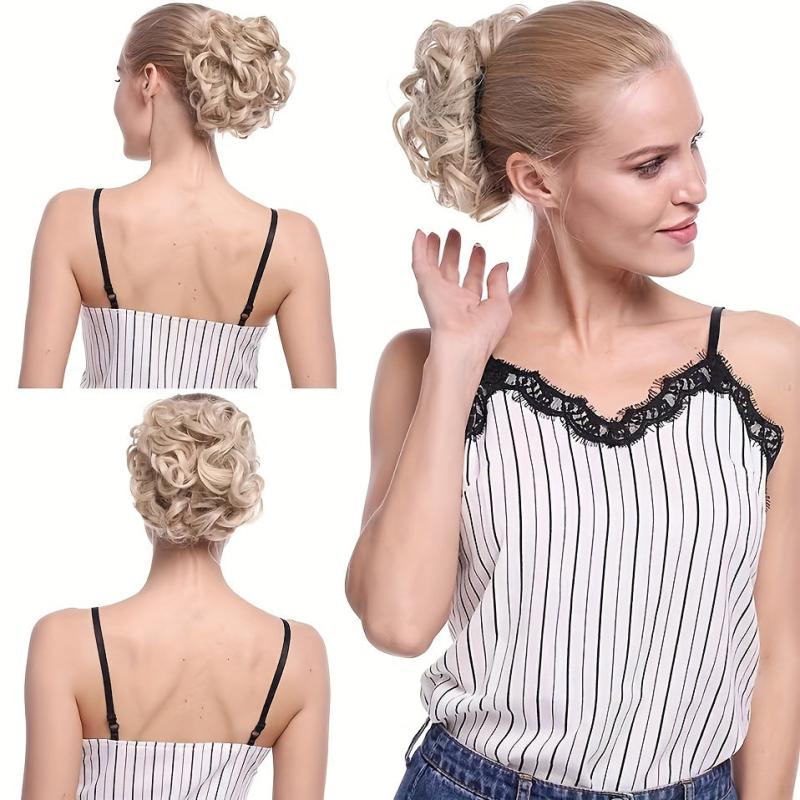 Messy Curly Bun Hair Pieces Clip In Ponytail Extension Chignon
