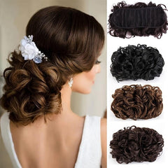 Messy Curly Bun Hair Pieces Clip In Ponytail Extension Chignon