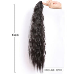 Long Water Wave Claw Clip Ponytail Hair Extensions 50.8cm Synthetic Hairpieces