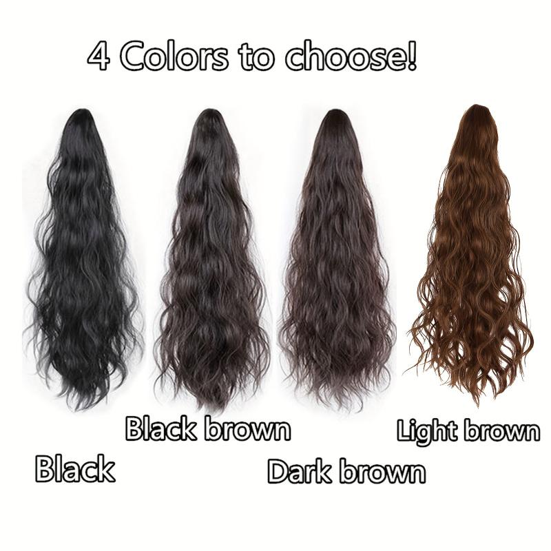 Long Water Wave Claw Clip Ponytail Hair Extensions 50.8cm Synthetic Hairpieces