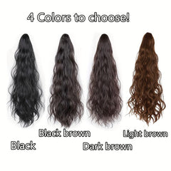 Long Water Wave Claw Clip Ponytail Hair Extensions 50.8cm Synthetic Hairpieces