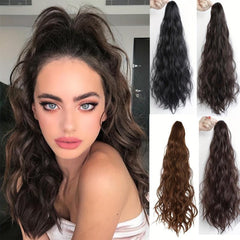 Long Water Wave Claw Clip Ponytail Hair Extensions 50.8cm Synthetic Hairpieces