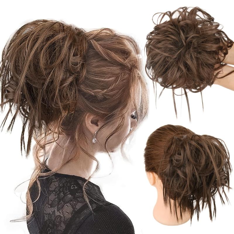 Stylish Messy Bun Hair Extension with Elastic Bands for Women