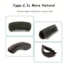 Synthetic Hair Pads With Comb Clip In Hair Extensions