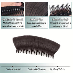 Synthetic Hair Pads With Comb Clip In Hair Extensions