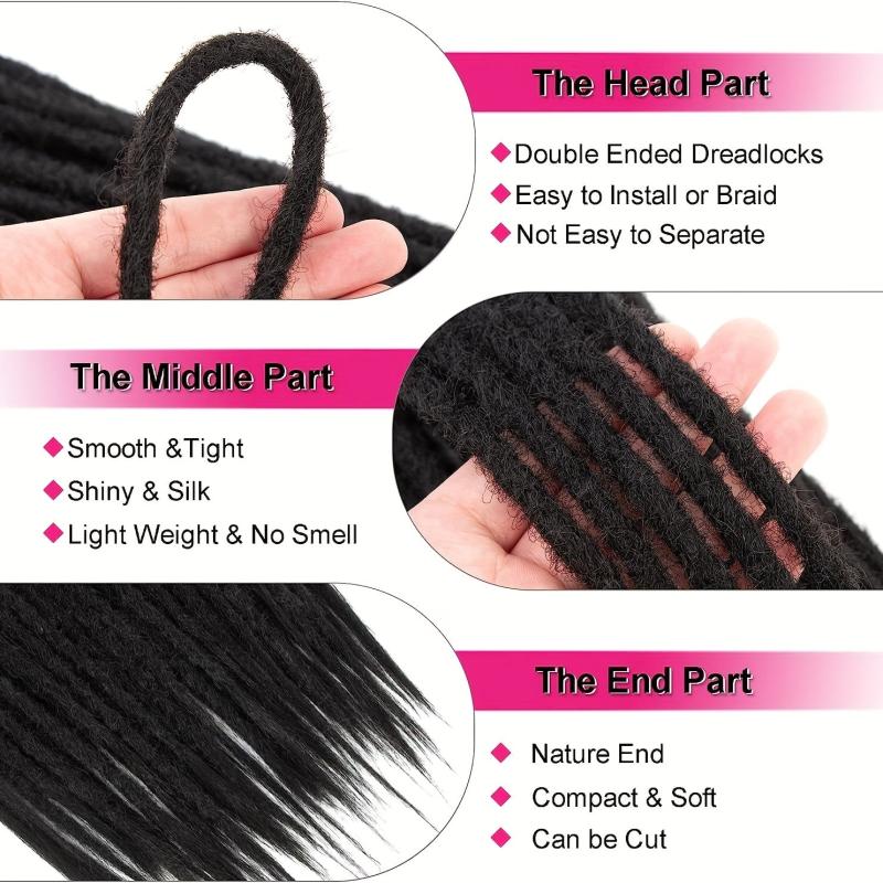 Double Ended Dreadlock Extensions 100 Human Hair Crochet Hair 8-14in