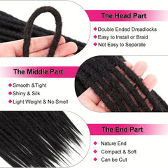 Double Ended Dreadlock Extensions 100 Human Hair Crochet Hair 8-14in