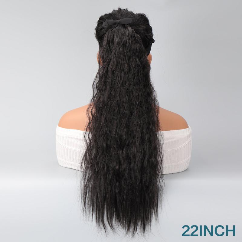 Curly Drawstring Ponytail Extension Synthetic Clip In Natural Wave Ponytail