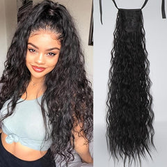 Curly Drawstring Ponytail Extension Synthetic Clip In Natural Wave Ponytail