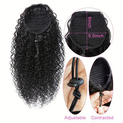 Kinky Curly Human Hair Ponytail Extensions 20-36 cm