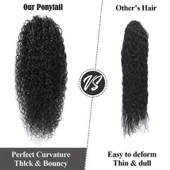 Kinky Curly Human Hair Ponytail Extensions 20-36 cm