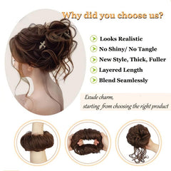 Messy Bun Hair Piece Scrunchie Updo Wrap Hair Extensions