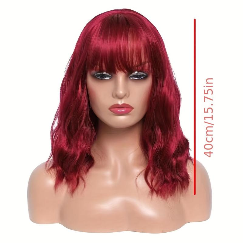 Short Curly Wig High Temp Fiber Synthetic Wig Head Set With Bangs