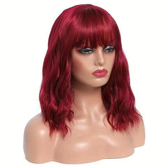 Short Curly Wig High Temp Fiber Synthetic Wig Head Set With Bangs
