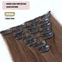 Synthetic Fiber Hair Extensions 7 Pieces Set for Women