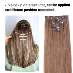 Synthetic Fiber Hair Extensions 7 Pieces Set for Women