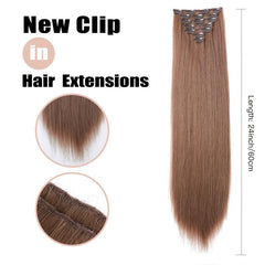 Synthetic Fiber Hair Extensions 7 Pieces Set for Women