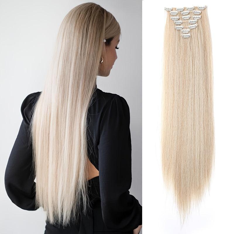 Synthetic Fiber Hair Extensions 7 Pieces Set for Women