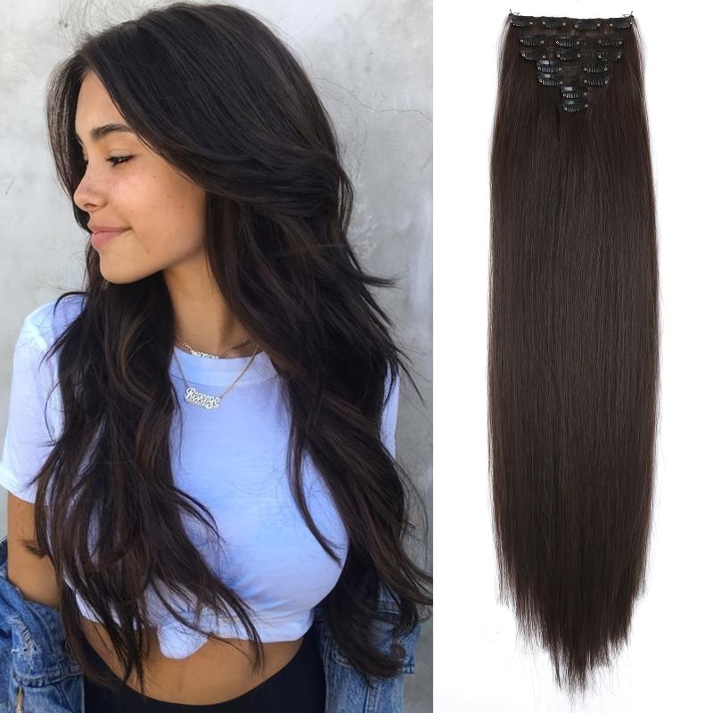 Synthetic Fiber Hair Extensions 7 Pieces Set for Women