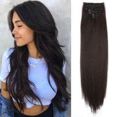 Synthetic Fiber Hair Extensions 7 Pieces Set for Women