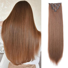 Synthetic Fiber Hair Extensions 7 Pieces Set for Women
