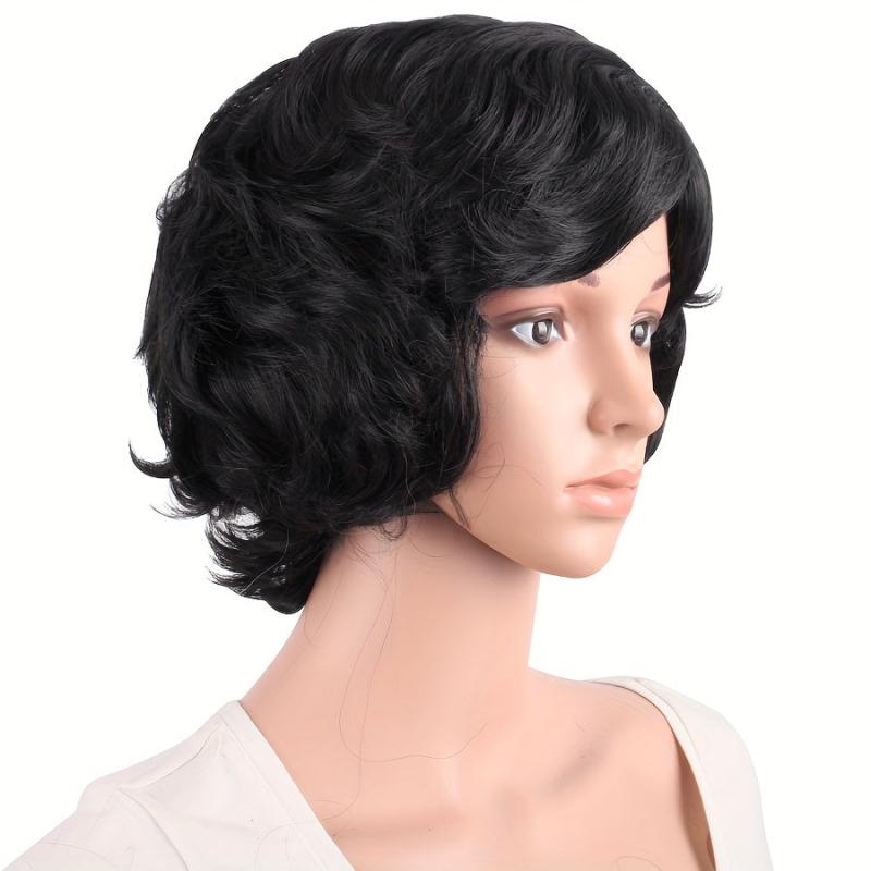 Short Curly Wigs Heat Resistant Synthetic Fiber Hair Short Layered Wig For Women