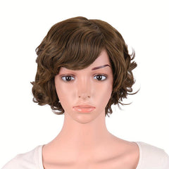 Short Curly Wigs Heat Resistant Synthetic Fiber Hair Short Layered Wig For Women