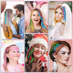 12 Colors Hair Tinsel Kit with Tools - Glitter Tinsel Extensions
