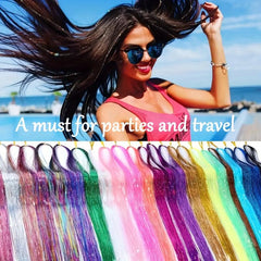 12 Colors Hair Tinsel Kit with Tools - Glitter Tinsel Extensions
