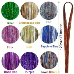 12 Colors Hair Tinsel Kit with Tools - Glitter Tinsel Extensions