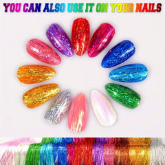 12 Colors Hair Tinsel Kit with Tools - Glitter Tinsel Extensions