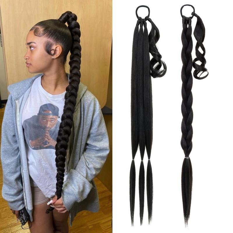 Braided Ponytail Hair Extensions Three Strand Hair Bands