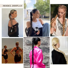 Braided Ponytail Hair Extensions Three Strand Hair Bands
