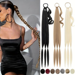 Braided Ponytail Hair Extensions Three Strand Hair Bands