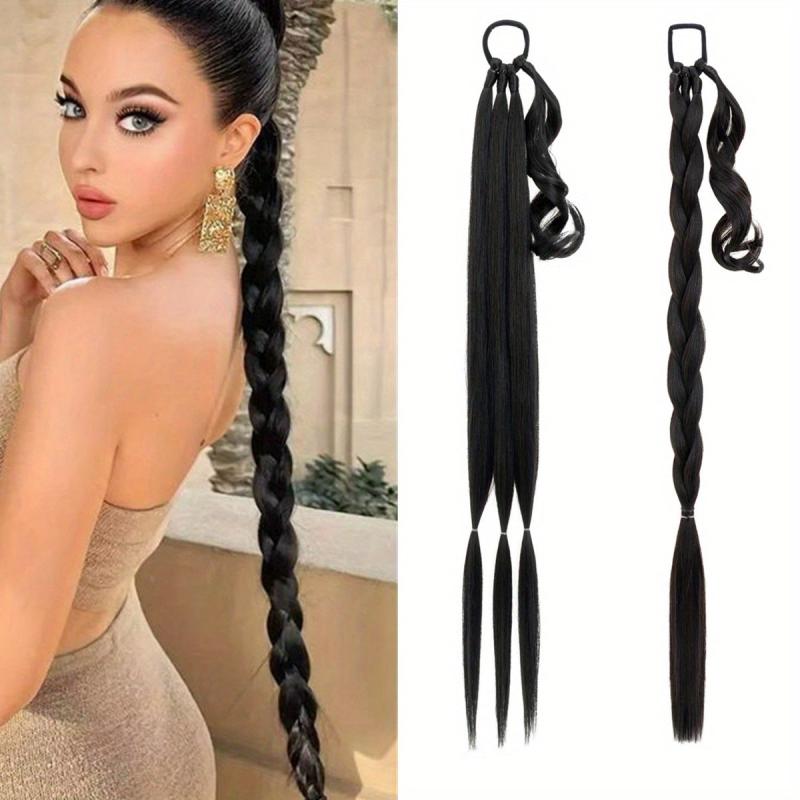 Braided Ponytail Hair Extensions Three Strand Hair Bands