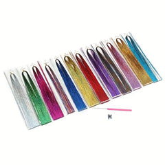 Y2K Tinsel Hair Extension 12 Color Set Sparkle Glitter Rainbow Hair Extensions
