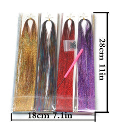 Y2K Tinsel Hair Extension 12 Color Set Sparkle Glitter Rainbow Hair Extensions