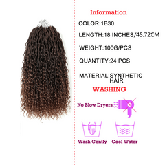 Goddess Locs Crochet Hair 72cm Wavy Curly Faux Locs Crochet Braids