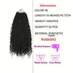 Goddess Locs Crochet Hair 72cm Wavy Curly Faux Locs Crochet Braids