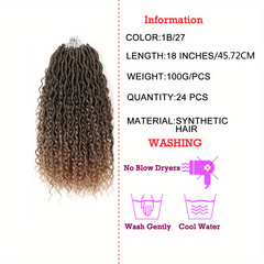 Goddess Locs Crochet Hair 72cm Wavy Curly Faux Locs Crochet Braids