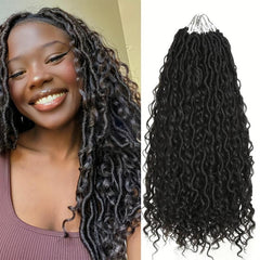 Goddess Locs Crochet Hair 72cm Wavy Curly Faux Locs Crochet Braids