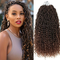 Goddess Locs Crochet Hair 72cm Wavy Curly Faux Locs Crochet Braids