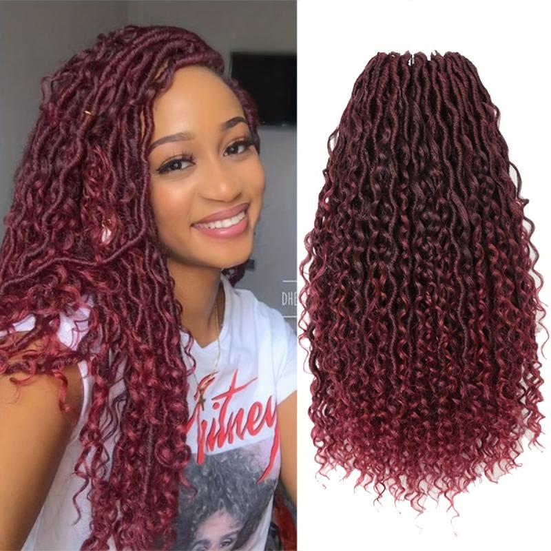 Goddess Locs Crochet Hair 72cm Wavy Curly Faux Locs Crochet Braids