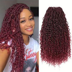 Goddess Locs Crochet Hair 72cm Wavy Curly Faux Locs Crochet Braids