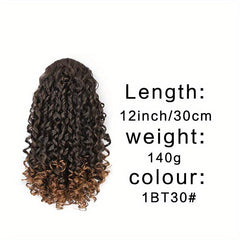 Short Afro Curly Ponytail Extensions Synthetic Clip In Hair Extensions