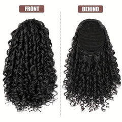 Short Afro Curly Ponytail Extensions Synthetic Clip In Hair Extensions