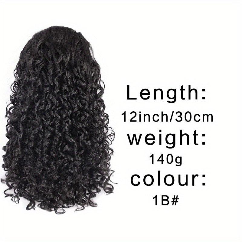 Short Afro Curly Ponytail Extensions Synthetic Clip In Hair Extensions