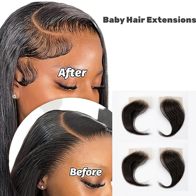 Soft Natural Human Hair Baby Hair Edges Lace Extensions Real Hair Pieces