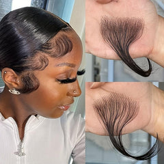 Soft Natural Human Hair Baby Hair Edges Lace Extensions Real Hair Pieces