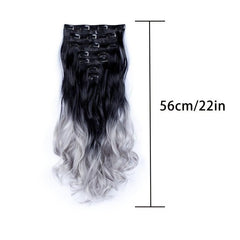Long Wavy Curly Clip In Hair Extension Ombre Hair Pieces